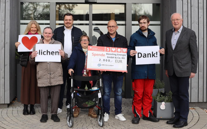 K1600 Spendenuebergabe der Kiessling GmbH Co. KG vor Ort bei den JURA Werkstaetten Neumarkt