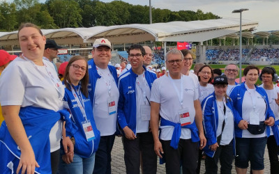 Gruppenfoto TeilnehmerInnen bei den Special Olympics Saarbruecken 2026