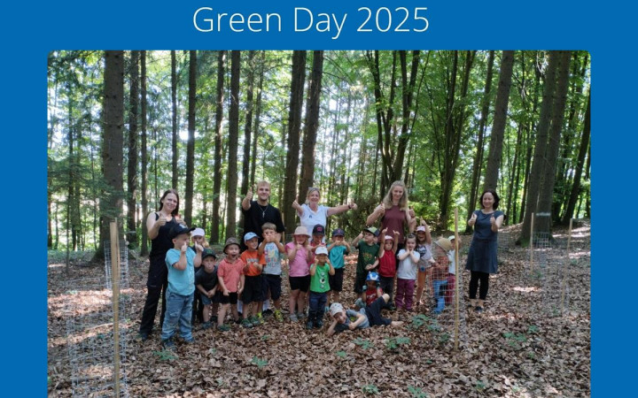Zwei Gruppenfotos vom Green Day 2025 der Bionorica SE bei der Lebenshilfe Neumarkt